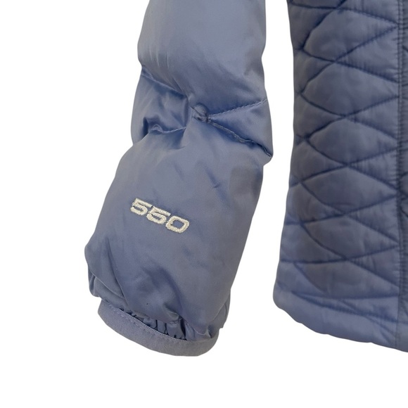 The North Face Girls XL (18) Periwinkle Lavender Quilted 550 Puffer‎ Coat Rare - Picture 3 of 7